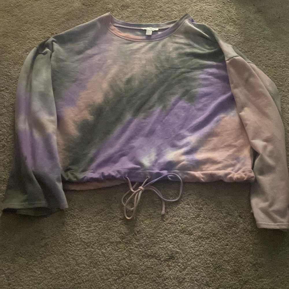 pink purple grey tye dye sweater